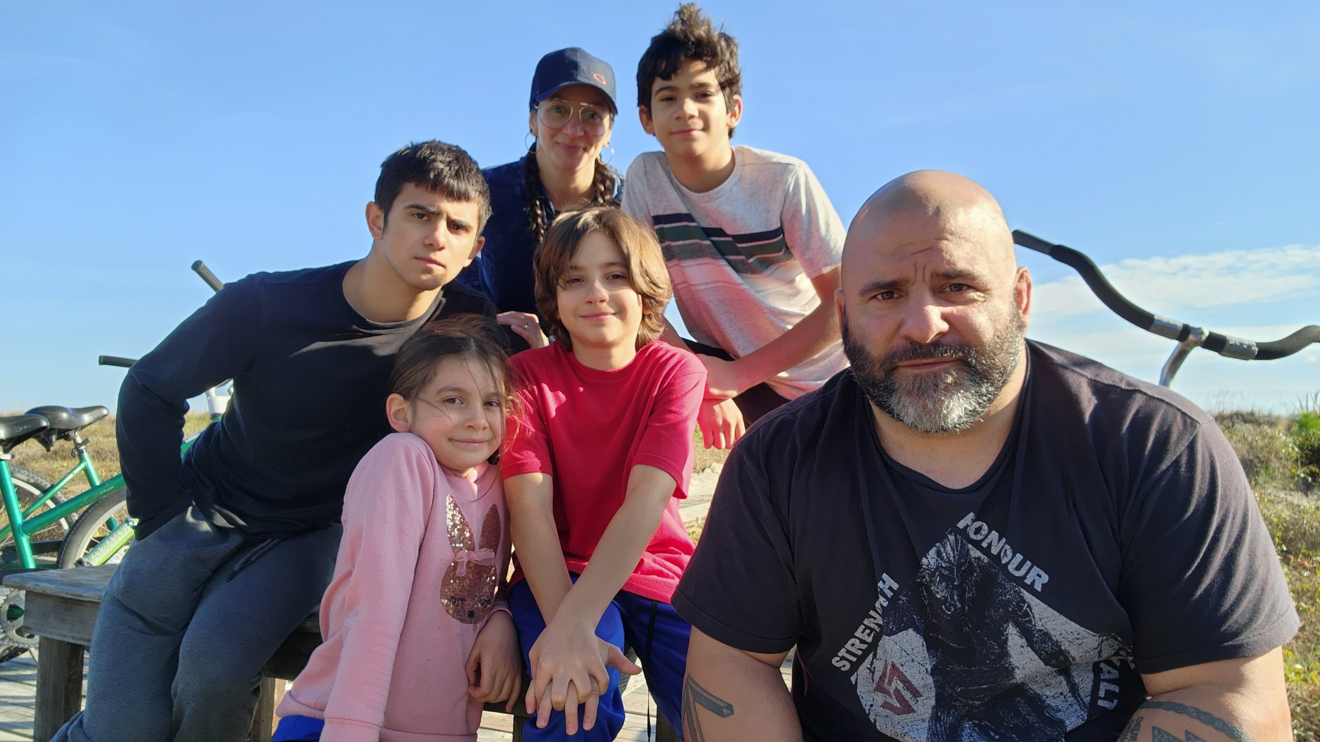 Master Chim with his wife and four children