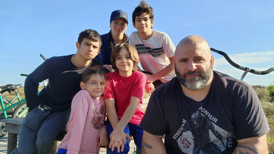 Master Chim with his wife and four children